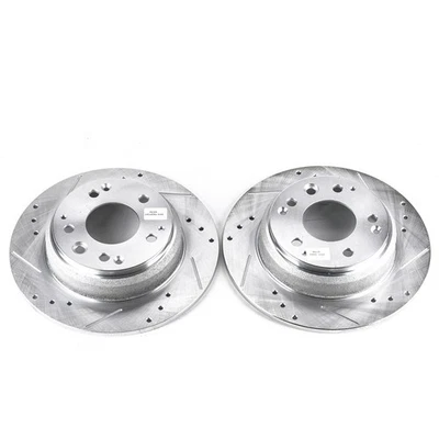PowerStop Evolution Drilled Slotted Rotors Pair Rear For Acura Legend - Image 1 of 3