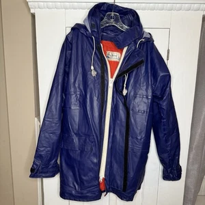 De Colección Ron Holland Ropa de Vela Pescador Barco Abrigo Chaqueta Azul Rojo Impermeable - Imagen 1 de 5