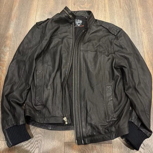 Chaqueta de cuero negra de piel de cordero genuina de Murano para hombre talla: ¡grande para hombre! - Imagen 1 de 9