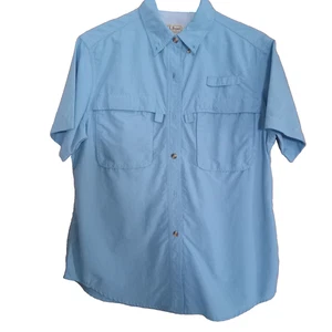 L.L. Bean Women's Short Sleeve Outdoor Wear Shirt/Size Med/ Blue - Picture 1 of 4