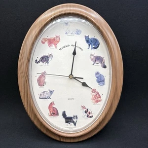Quarz "World Of Cats" Wanduhr 12 verschiedene Katzen miauen zur vollen Stunde *LESEN* - Bild 1 von 7