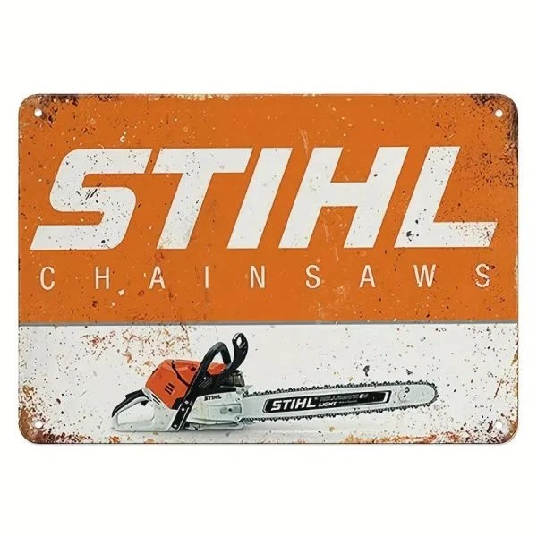OHNE Blechschild Stihl Kettensäge Werbeschild 30x20cm Retro Vintage TEL451