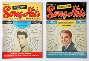 Song Hits Magazine Lot of 2 Paul Evans May 1960 & Chubby Checker Dec-Jan 1961-2 - Picture 1 of 2