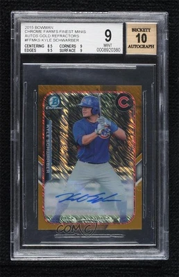 2015 Bowman Gold /50 Kyle Schwarber #FFM-KS BGS 9 MINT Auto - Image 1 of 2