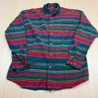 Vintage 90s Structure Aztec Flannel Blanket Shirt Medium Button Up Indian - Image 1 of 4