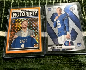 2025 Mosaic 2 Lot RC Jaxson Dart Orange Notoriety 1`1 RC 288 GIANTS - Bild 1 von 2