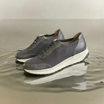 NUEVA Zapatilla Deportiva de Cuña Oxford Naturalizer Nash con Cordones Gris Piel de Serpiente Peltre Talla 9 Foto 1 de 4