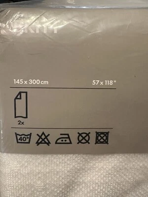 NUEVO IKEA BRITT Paneles de cortina transparentes de red de encaje blanco 57" x 118" Foto 1 de 4