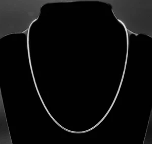 Collar de cadena de serpiente enchapado en plata esterlina 925 etiquetado 2 mm 16-24 pulgadas - Imagen 1 de 9