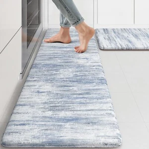 Anti Fatigue Kitchen Mats 17"x47"+17"x29" Abstract Kitchen Rugs Sets of 2 Non... - Picture 1 of 9