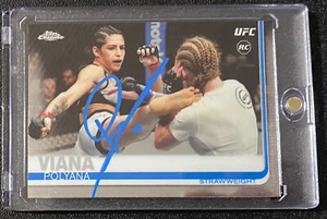 Tarjeta cromada firmada Polyana Viana Topps UFC Dama de Ferro radiocontrol Beckett testigo certificado de autenticidad - Imagen 1 de 1