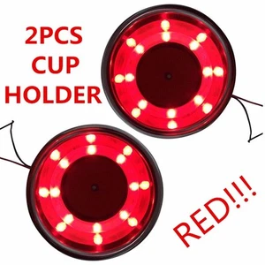 2PCS Stainless Steel Cup Drink Holder Red LED Built-in for Marine Boat Truck RV - Picture 1 of 8