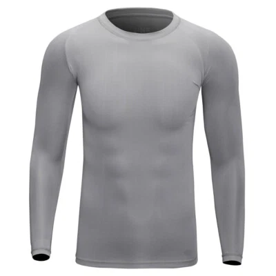 Men's Athletic Long Sleeve Compression Shirts Dry Fit Sports Gym Shirts Workout - Image 1 of 4