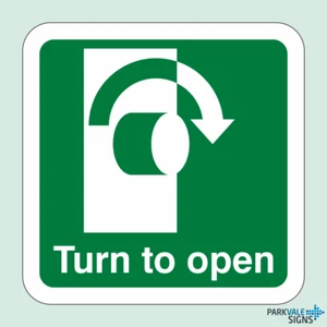 Insegna Turn To Open (in senso orario) - Foto 1 di 1