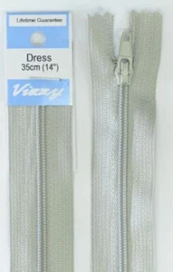 Vizzy Dress Zip, 35cm Colour 60 SILVER GREY, A Quality Brand Name Zipper - Picture 1 of 1