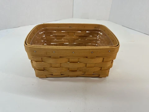 Longaberger Basket Address Book 2000 Rectangle Shaped w/ Clear Protective Liner Cover