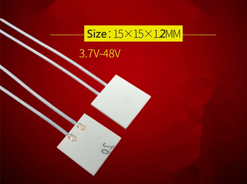 2Pcs Micro Square MCH Ceramic Heater Resistive Heating Element, Size 15x15mm - Image 1 of 3