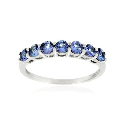 Anillo de aniversario de tanzanita de 4/5 quilates de plata de ley 925 Foto 1 de 3