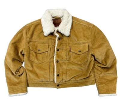 Levis Sherpa Womens Corduroy Trucker Jacket Color Beige 22780000 - Image 1 of 2