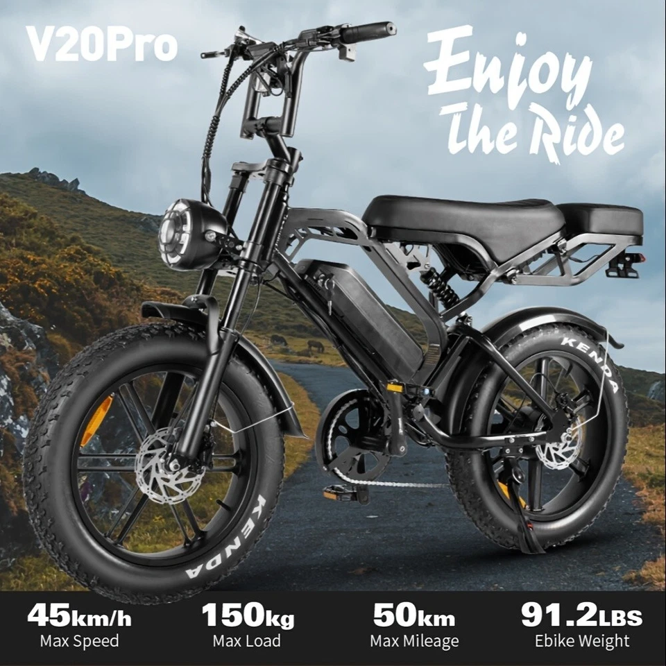 Lagads V20Pro Ebike 750W 15.6AH Mountain 20 Fat Tire 45KM/H Electric Bicycle - image 1 of 4