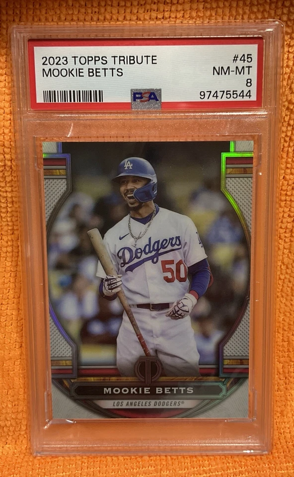 2023 Topps Tribute Mookie Betts #45 LA Dodgers PSA 8 NM-MT - Image 1 of 4