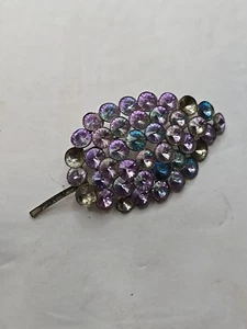 Vintage Austria Brooch Blue Pink Purple Crystal Sparkle READ Description Costume - Picture 1 of 10