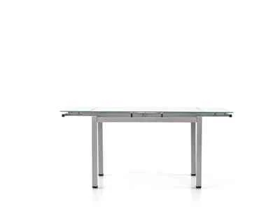 Extendable Dining Table Glass Metal Expandable Kitchen Dining 6 Seats - Image 1 of 4