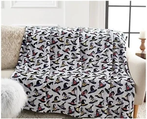 Hay & Harvest Oversized Printed Plush Witches Hats Halloween Throw - Picture 1 of 1