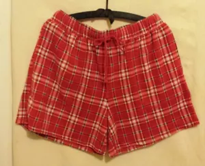 Jockey Flannel Lounge Shorts Sz Med Pajamas Bottoms Comfy Red White Plaid - Picture 1 of 6