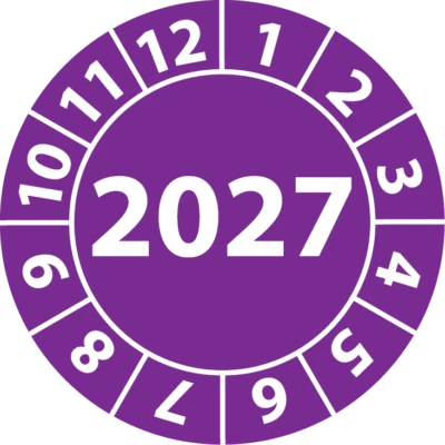 FAST-LABEL Jahresprüfplaketten 2027 Prüfaufkleber Prüfetiketten Jahresplakette für 2027