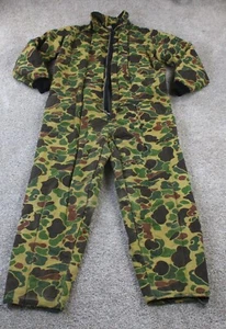 Vintage Army Military Camo Insulated Coveralls Mens Heavy Pockets Read EUC - Picture 1 of 16