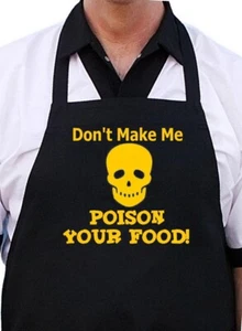 Novelty BBQ Aprons Don't Make Me Poison Your Food!, Humorous Cooking Gift Idea - Picture 1 of 3