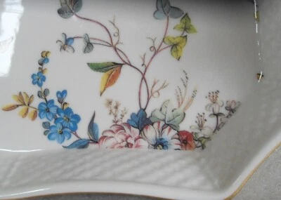 Porcelain Serving Dish Handled Tray Grace's Tea ware Dessert Cookie Gold Accent - Image 1 of 4