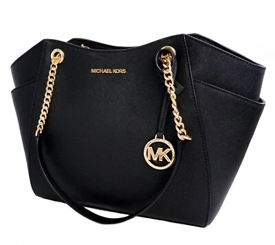 Michael Kors Women's Bag Purse Jet Set Travel Chain LG Leather Black New - Image 1 of 4
