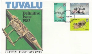 (143605) OFFICIAL OVERPRINT Handicrafts Tuvalu FDC 1984 - Picture 1 of 2