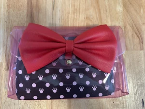 Minnie Mouse Disney 2 Piece Bag Clutch Makeup Clear for Concerts / Sporting NEW - Picture 1 of 9