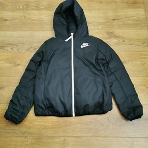 Nike Puffer Jacke Herren M Medium schwarz wendbar durchgehender Reißverschluss wattiert - Bild 1 von 10