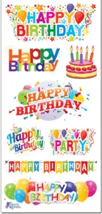 Violette Stickers Rainbow Happy Birthday Scrapbook Craft Planner Supply - Picture 1 of 2
