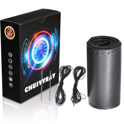 Cubierta de volante hágalo usted mismo de 15" de cuero genuino para Honda CR-V CRV 2015-2020 2021 Foto 1 de 4