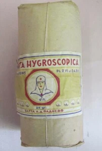 ANTIQUE MEDICAL SURGICAL SEALED PACK OF COTTON GAUZE Dr.von BRUNS - Picture 1 of 7