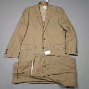 New Murano Baird McNutt 100% Linen 3 Peice Suit Walnut Preppy Working Cuff Large - Picture 1 of 18