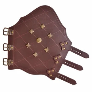 Armschützer mit Ziernieten "Mittelalter", Armschiene Lederarmschützer Leder - Picture 1 of 5