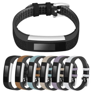 StrapsCo Pebbled Leather and Rubber Watch Band Strap for Fitbit Alta & Alta HR - Picture 1 of 14