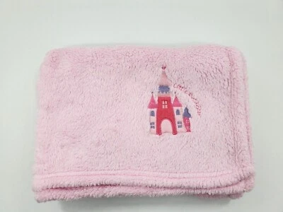 Little Princess Castle Baby Blanket Pink Fleece Soft Girl Security  B16 - Image 1 of 3