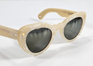 Lucy Folk Wingspan Sunglasses Mother of Pearl Made in Italy - Foto 1 di 19