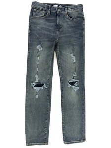 Old Navy Karate Slim Jean Boys 16 Adjustable Blue Denim Destroyed Stretch Flex - Picture 1 of 11