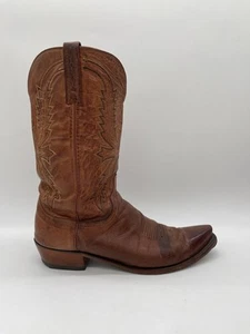 Lucchese "Crayton" brüniert hellbraun Mad Dog Ziege Stiefel Herren 10,5 2E Snip Toe - Bild 1 von 17