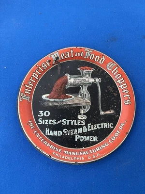 Early-1900s Enterprise Meat & Food Choppers Antique Advertising Tin Tip Tray - Image 1 of 3