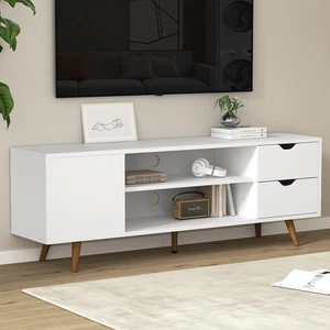 Artiss TV Cabinet Entertainment Unit Stand Wooden Scandinavian 120cm White - Picture 1 of 8