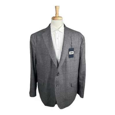 Blazer Joseph Abboud Azul Marrón Cuadros No Estructurados Lanificio Pray Talla 50R Nuevo con Etiquetas Foto 1 de 4